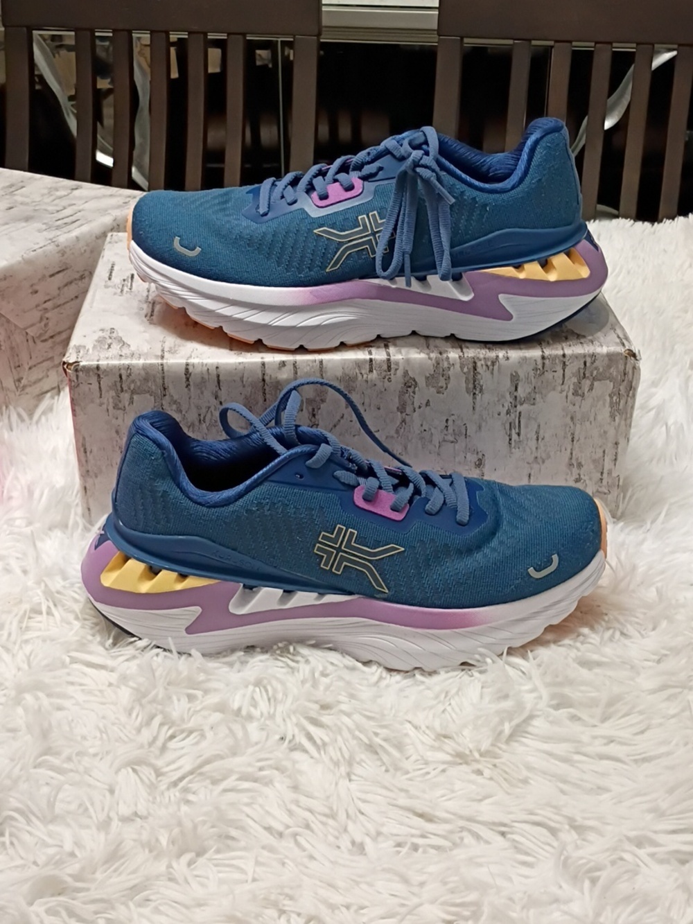 KURU Cloud+ Triple Max Ion Blue & Purple Running Plantar Fascitis Sneakers 9.5M